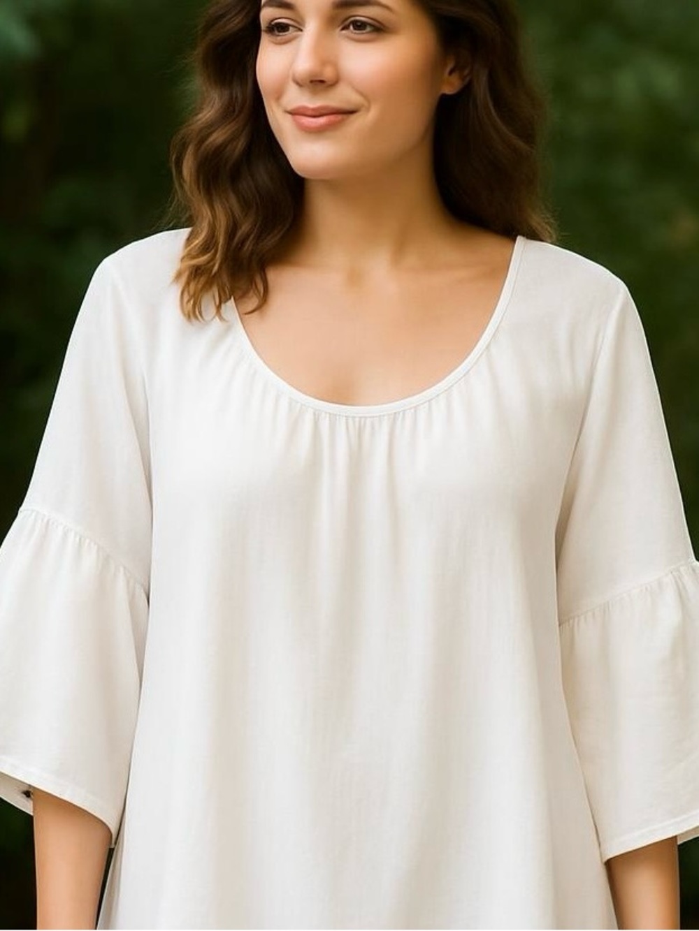 Jessica London white linen top Size 28 W